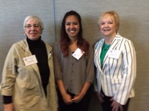 Marilyn McLeod, Eva Johnston Scholarship Chair, Brianna Heidari, EJ Scholarship recipient and Marianne Fues, President, attended the Columbia College Awards Luncheon on April 12, 2016. 